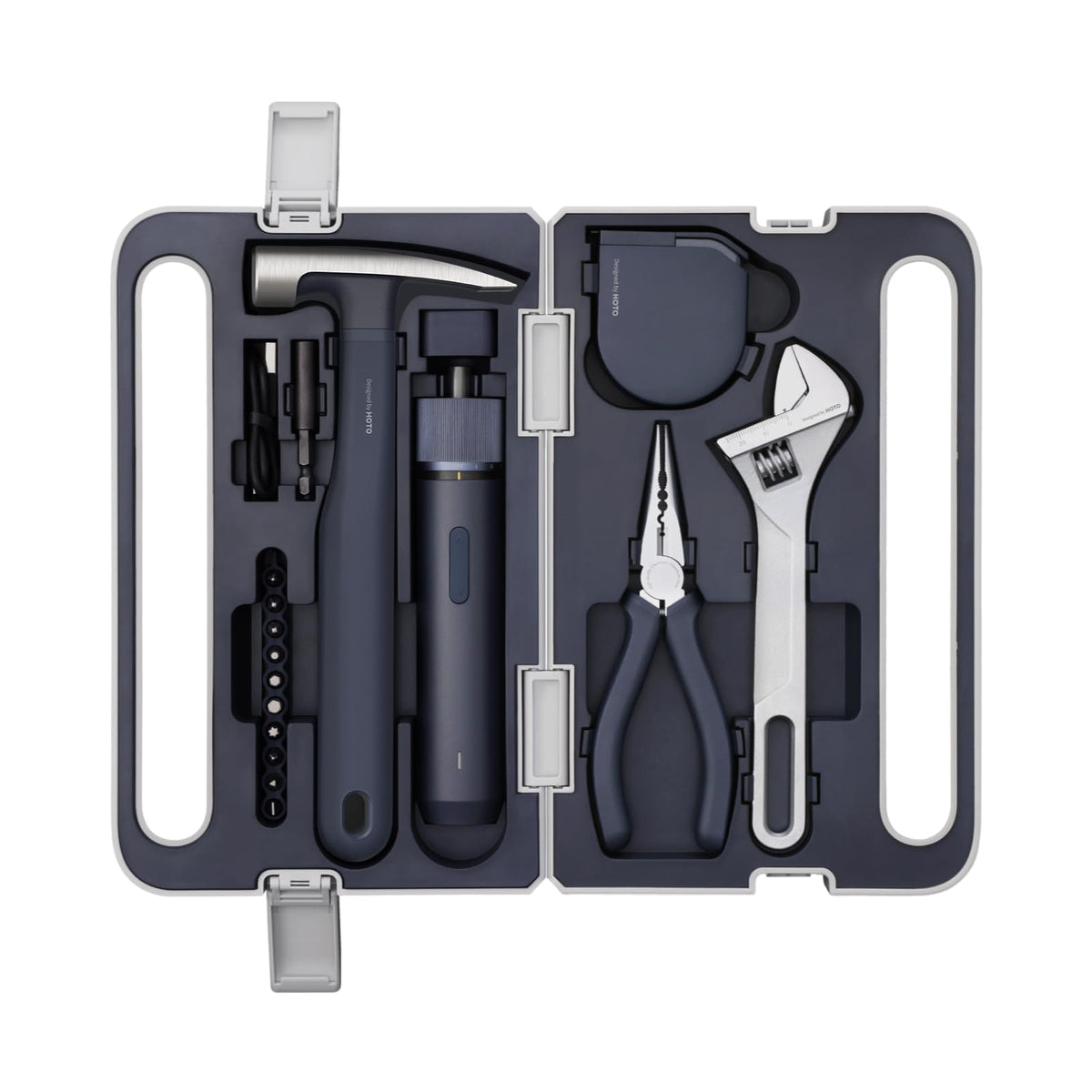 HOTO 18 Piece Home Tool Kit with Electric Screwdriver LED 3 - HOTO Official Imagery - 1