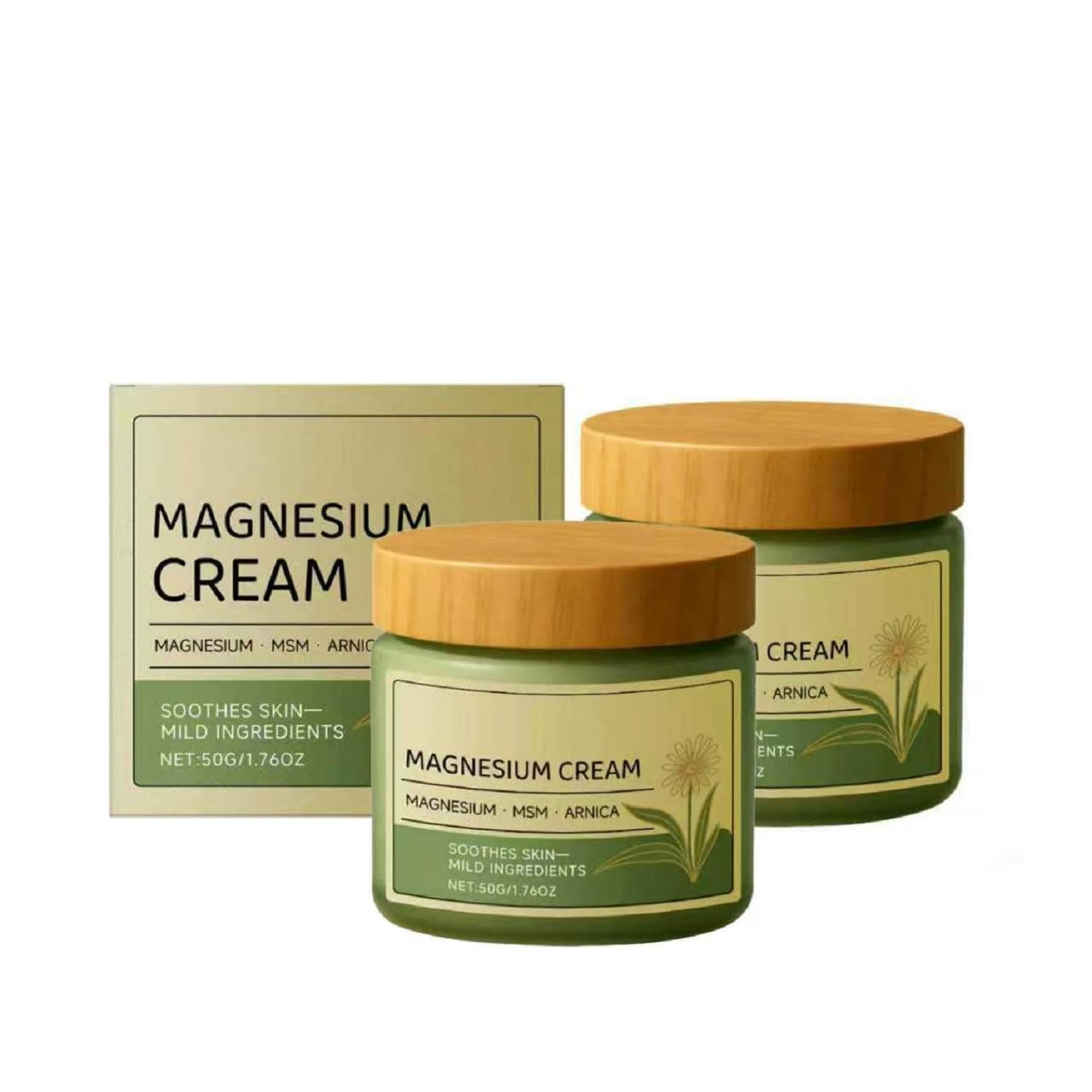 PAQIMAN Total Relief Magnesium Cream 2-Pack with MSM & Arnica