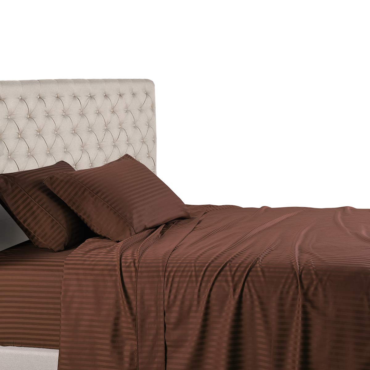 Royal Hotel Twin XL Sheets Set, 600 Thread Count Cotton Sateen, - Product Imagery