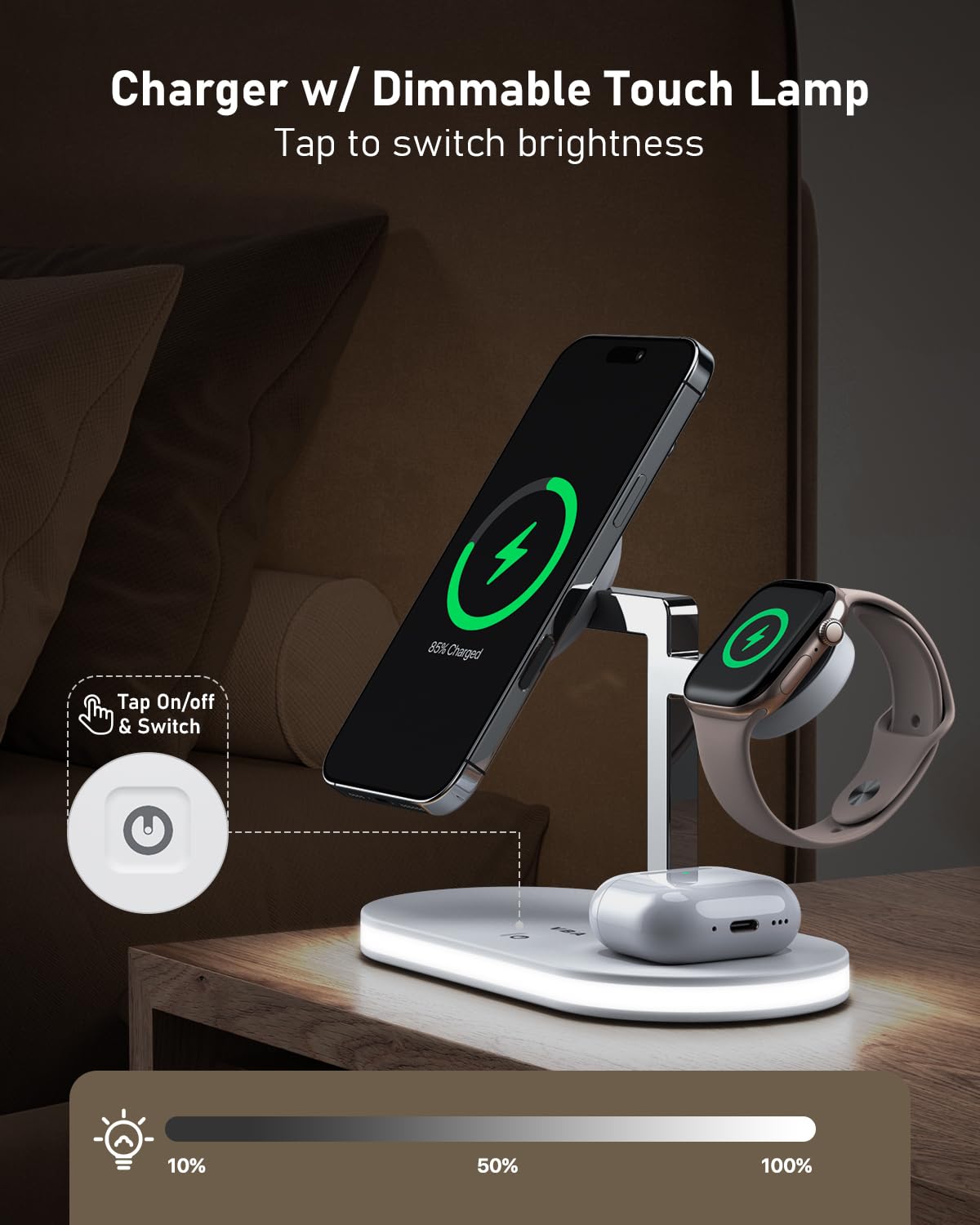 VBA 4 in 1 Wireless Charging Station for Apple MagSafe Charger,Fast Charging Mag - VBA Official Product View 2