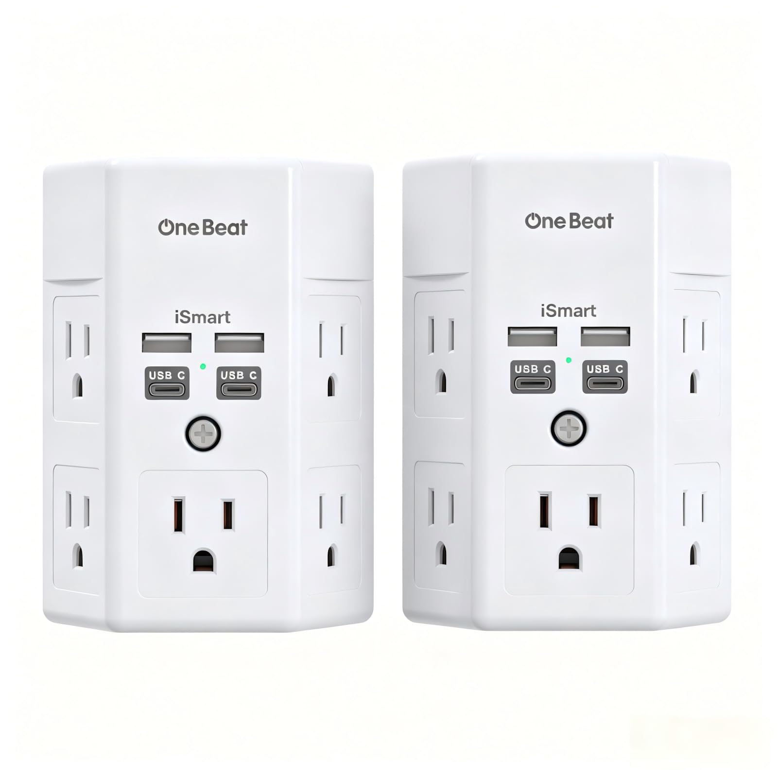 One Beat Surge Protector Wall Outlet Extender,3-Sided Outlet Splitter 1680J - One Beat Official Product View 9