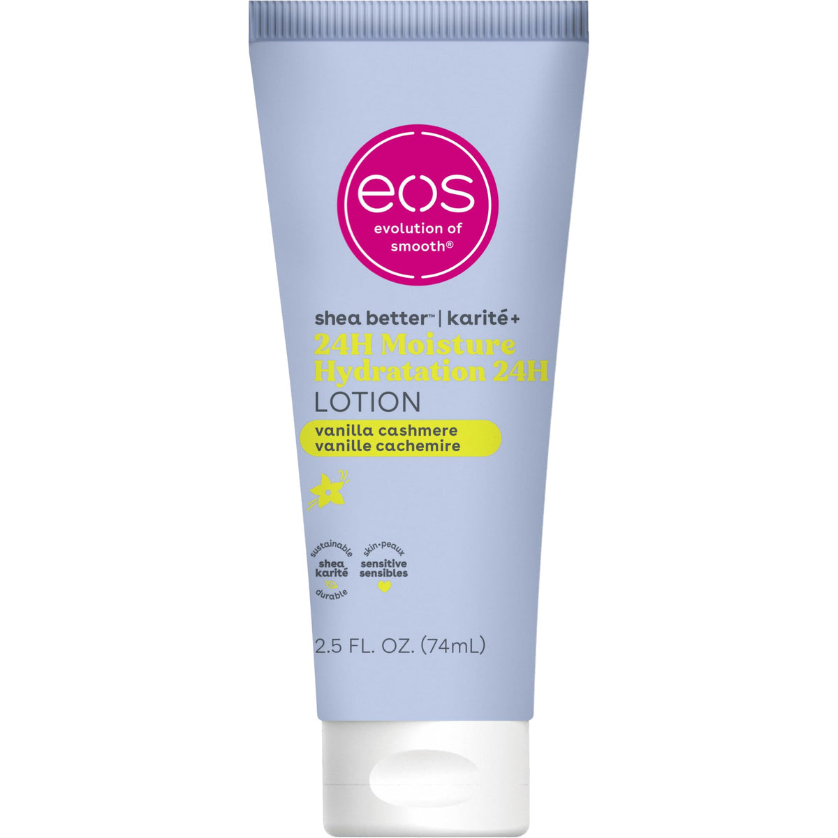 eos 24H Moisture Travel Body Lotion Vanilla Cashmere 2 5 fl - eos Official Product Imagery - 1