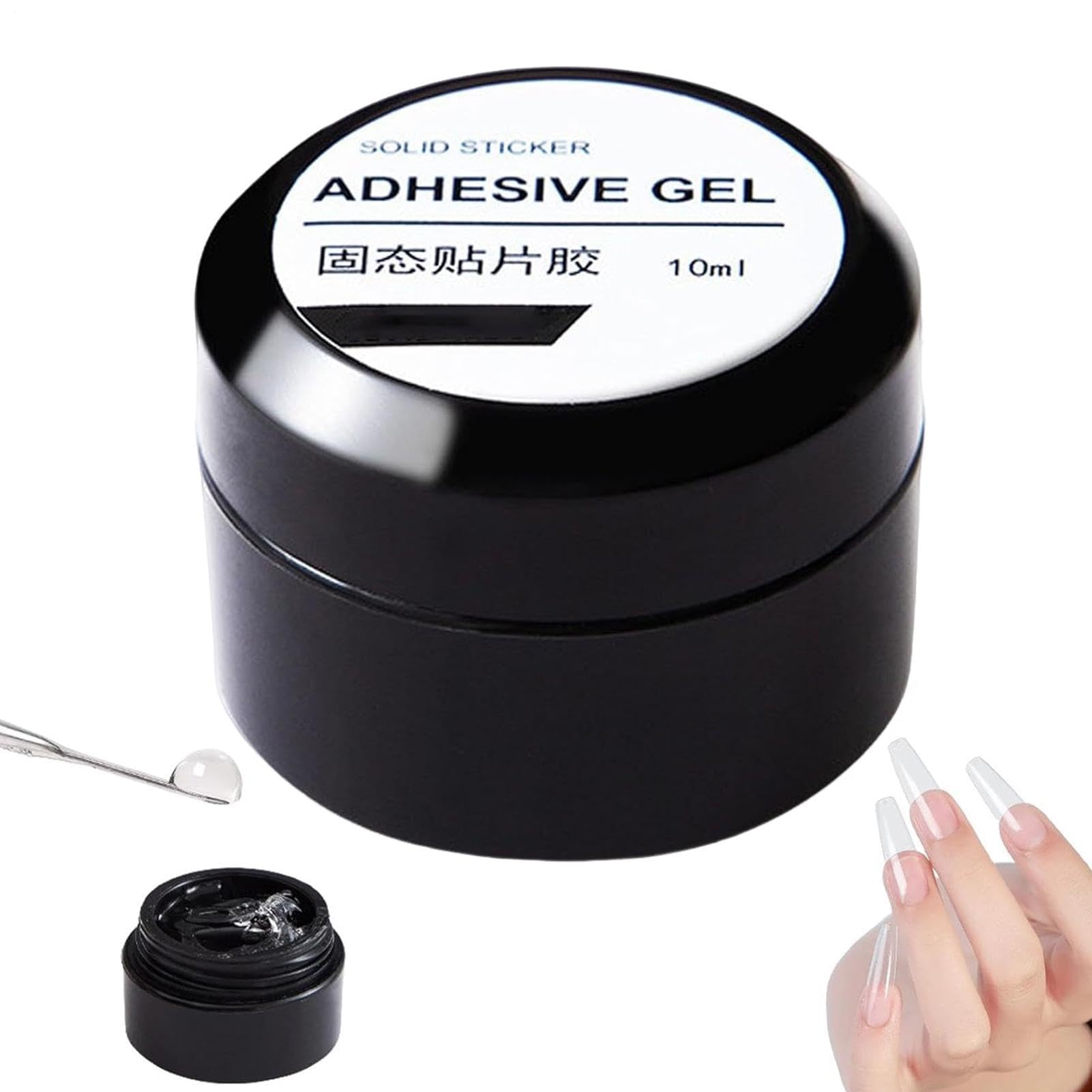 Guyuati Nail Adhesive Gel in 10ml for strong hold on press-on and faux nails, clear bonding adhesive for natural-looking results.