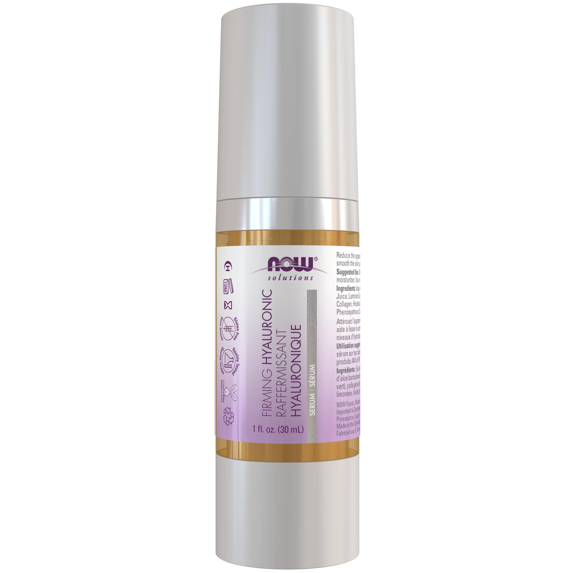 NOW Foods Solutions, Hyaluronic Acid Firming Serum, Naturally Reduces - NOW Official Product View 1