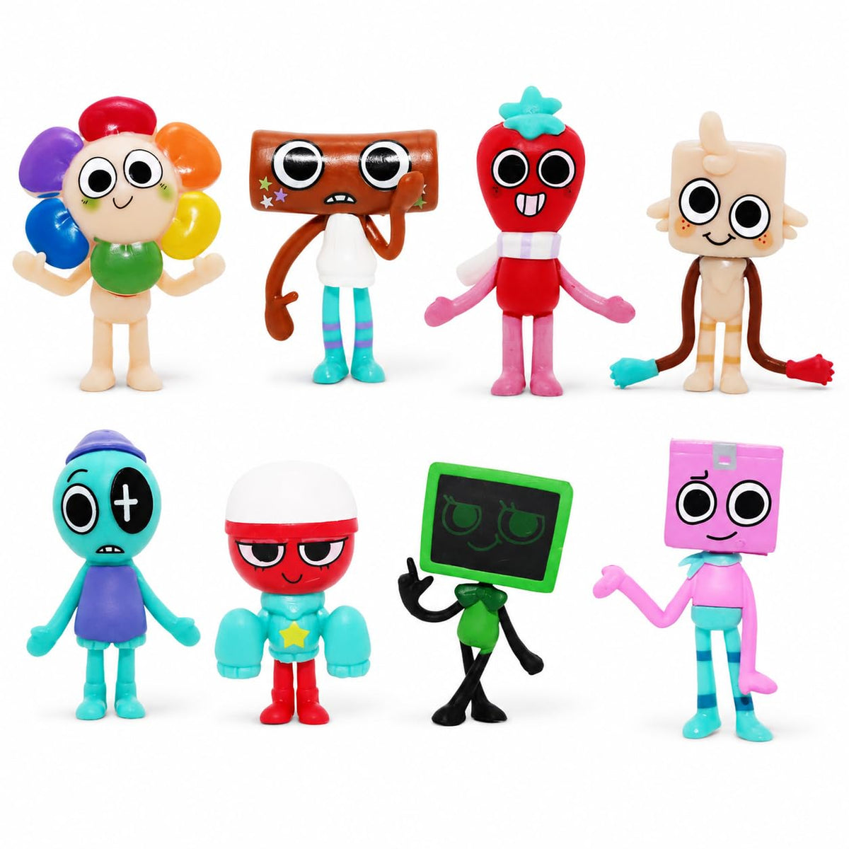 8PCS Mini Cartoon Figures Set Cute Colorful Character Toys - Deertaip Official Imagery - 2