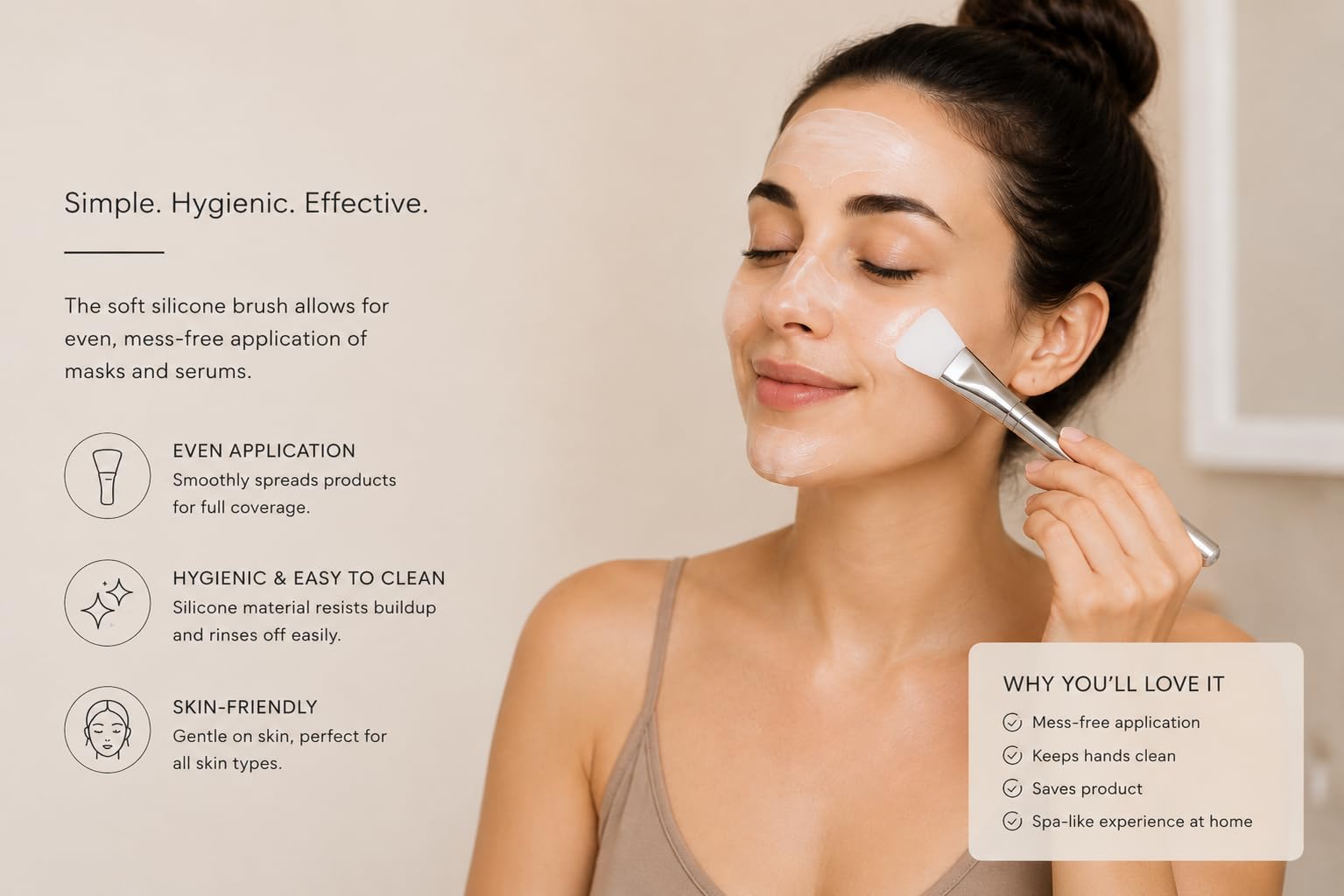 Stainless Steel Gua Sha &amp; Silicone Face Mask Brush Set, - SEZER