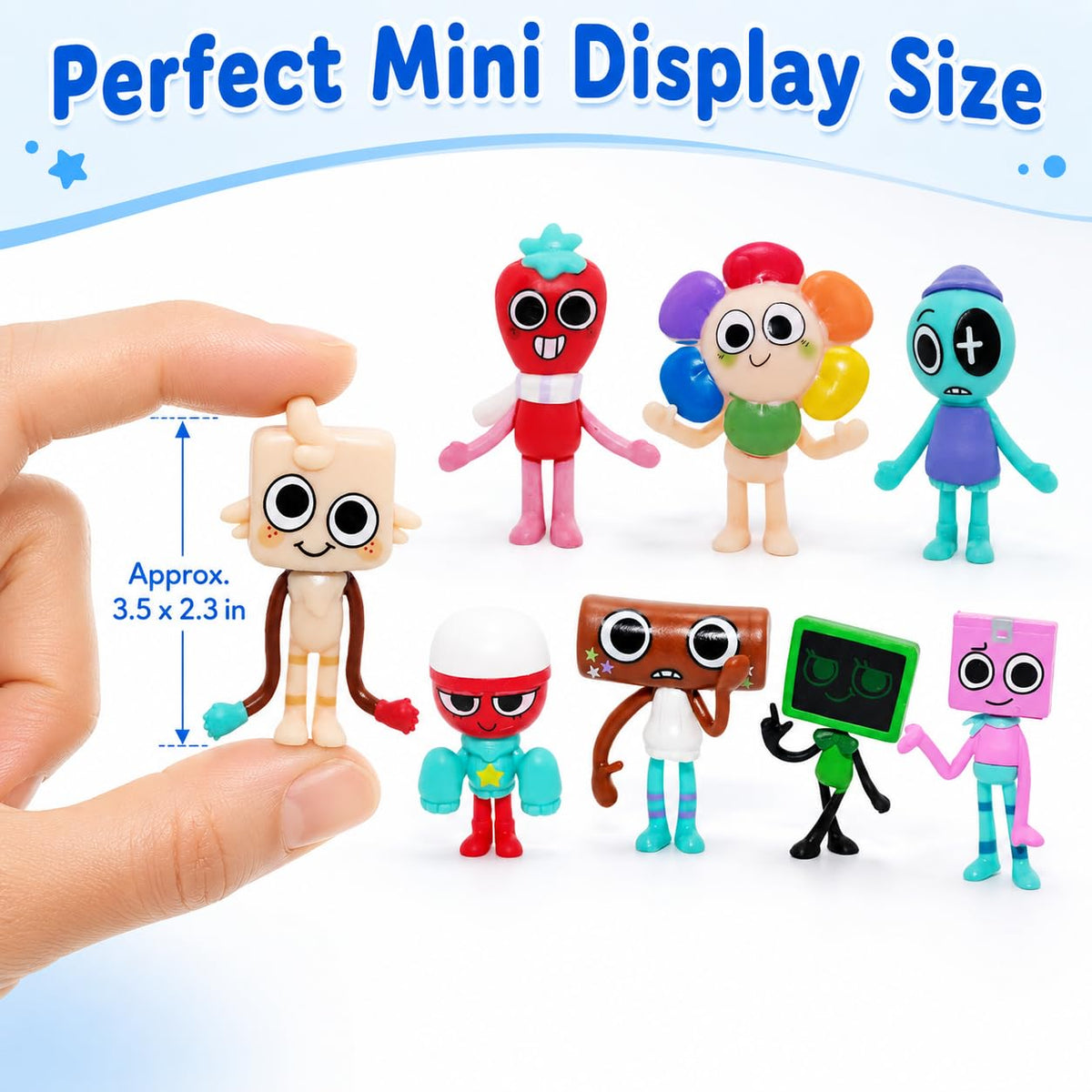 8PCS Mini Cartoon Figures Set Cute Colorful Character Toys - Deertaip Official Imagery - 6