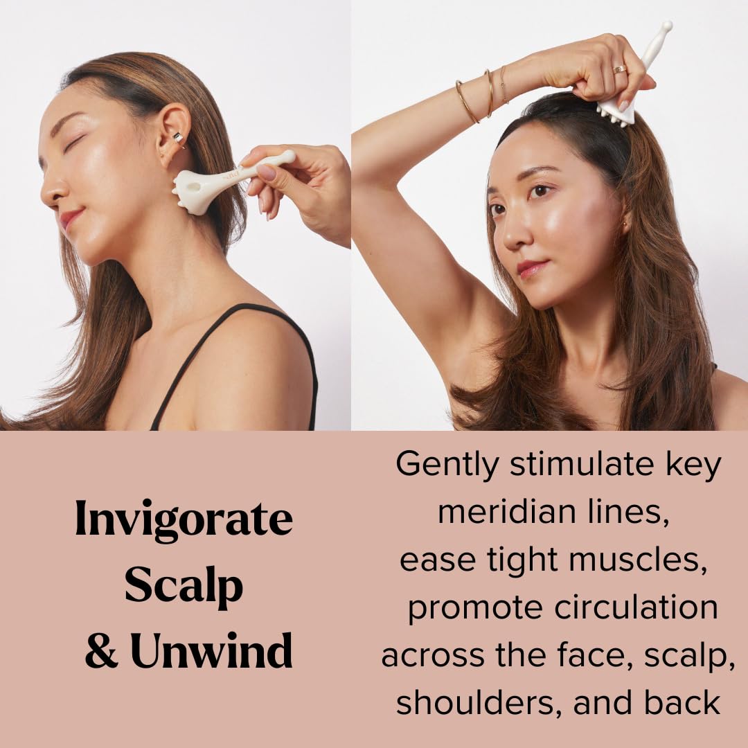 byAVA Gua Sha Face and Scalp Massager Ceramic Acupressure - byAVA Official Imagery - 3