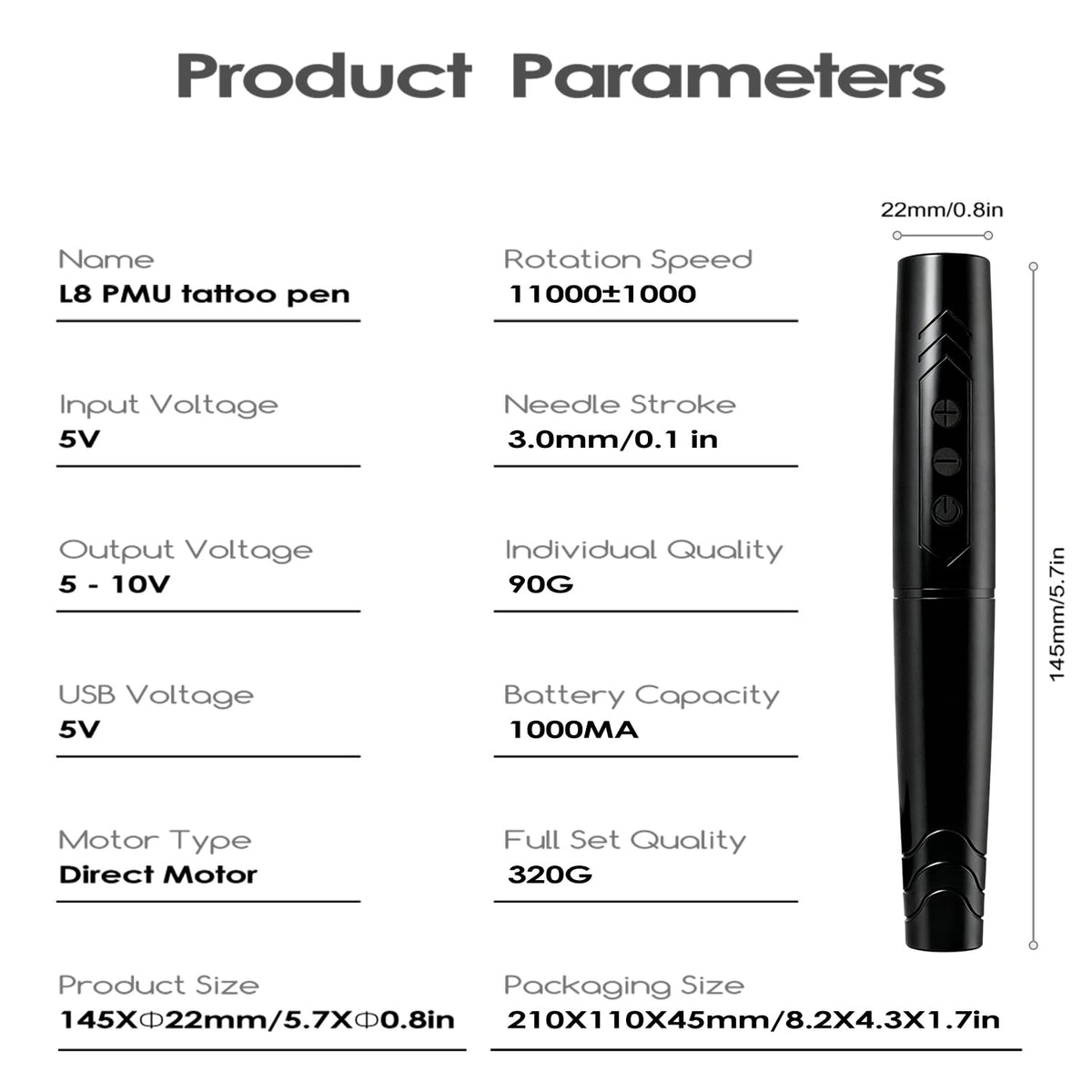 KVM Professional Wireless PMU Tattoo Pen Kit - KVM Official Imagery - 5
