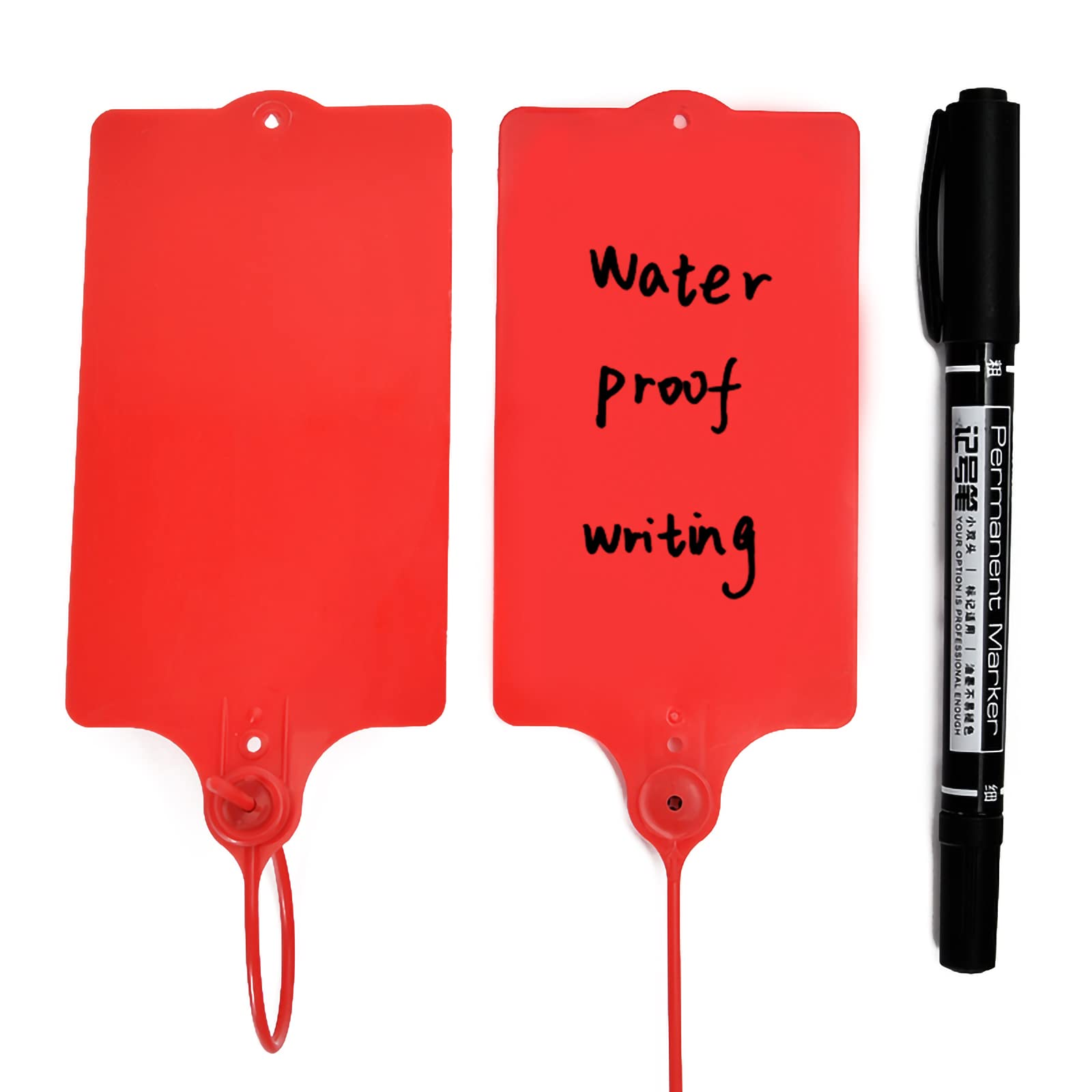 LeadSeals 100 Plastic Shipping Tags - Waterproof, Writable, Hangi - LeadSeals Official Product View 1