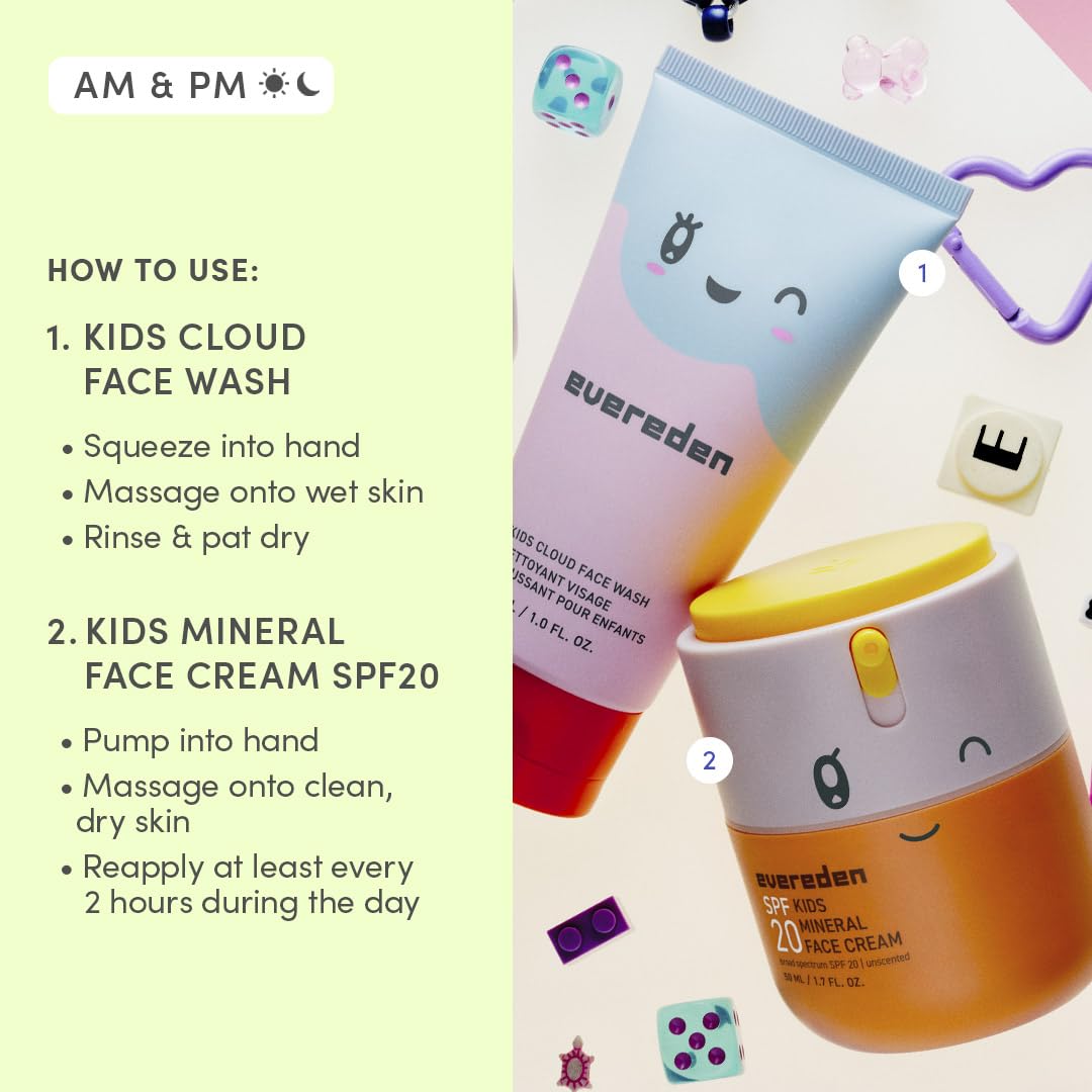 Evereden Kids Face Wash SPF 20 Cream Dermatologist Tested - Evereden Official Imagery - 8