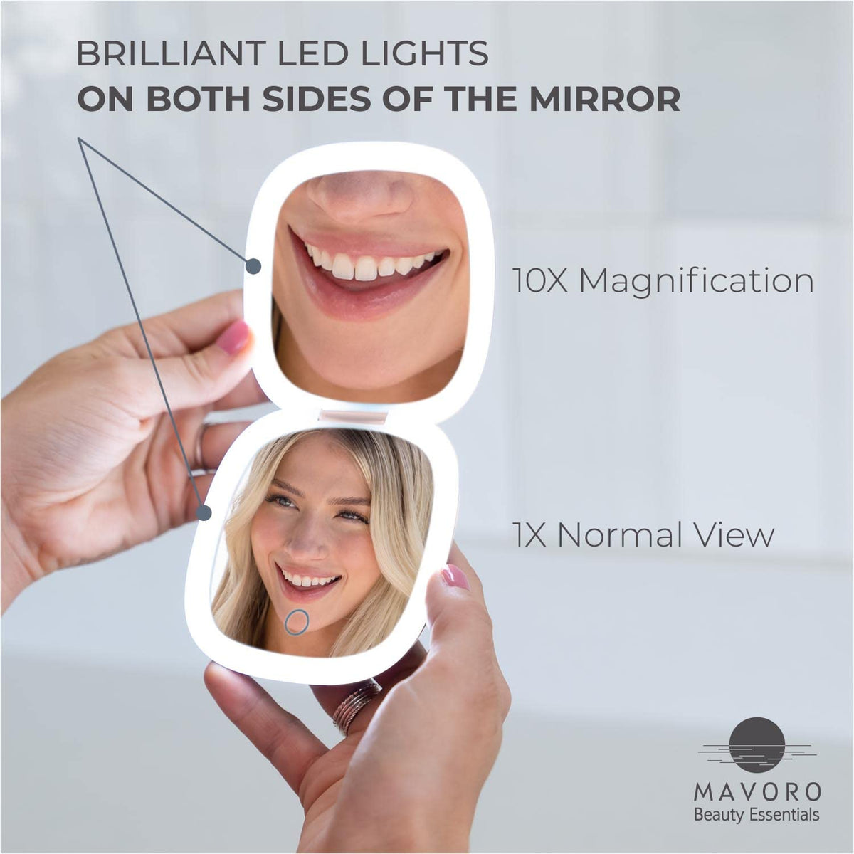 Mavoro LED Compact Makeup Mirror - Mavoro Official Imagery - 5