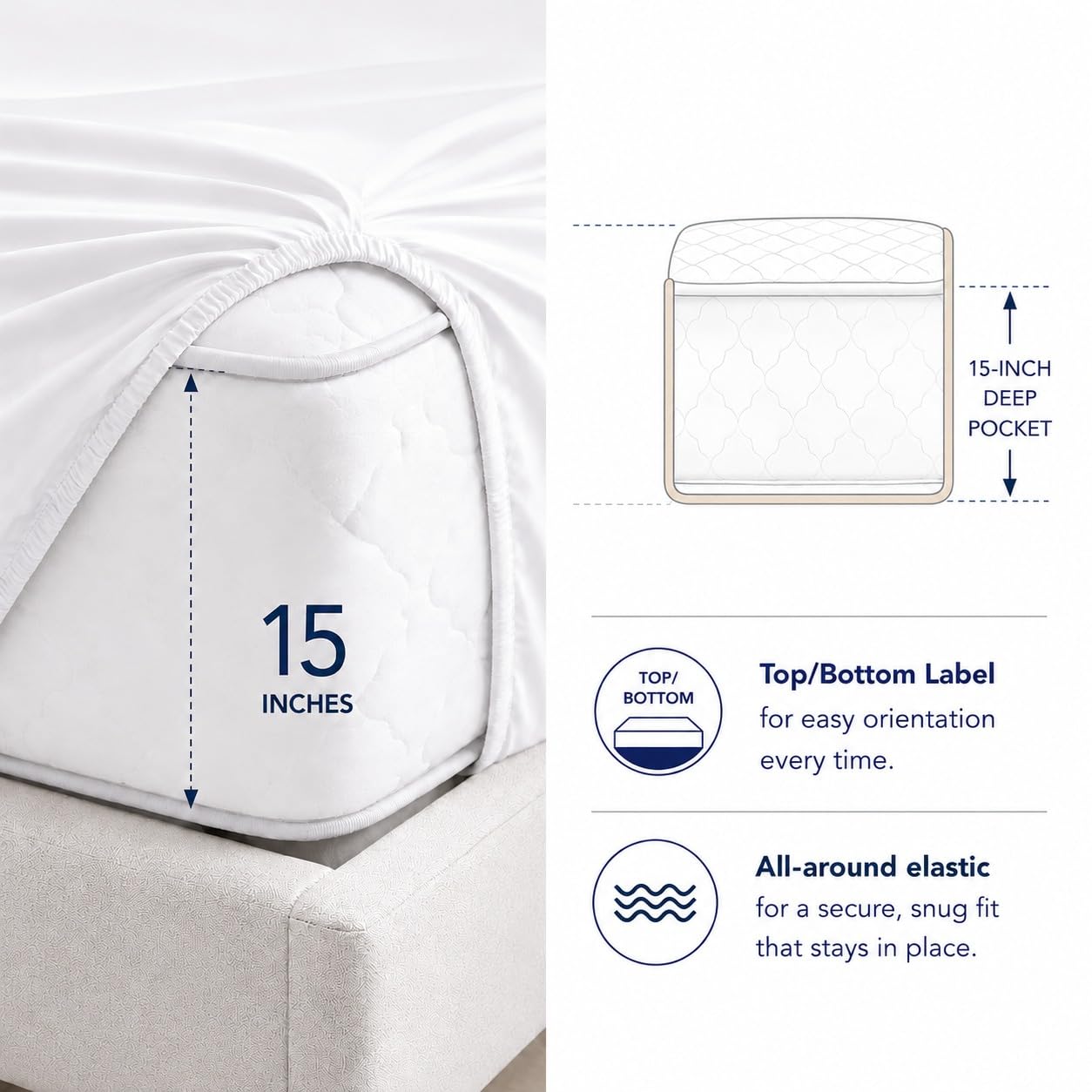 CHATEAU HOME COLLECTION 100% Egyptian Cotton Sheets King Size She - CHATEAU HOME COLLECTION Official Product View 5