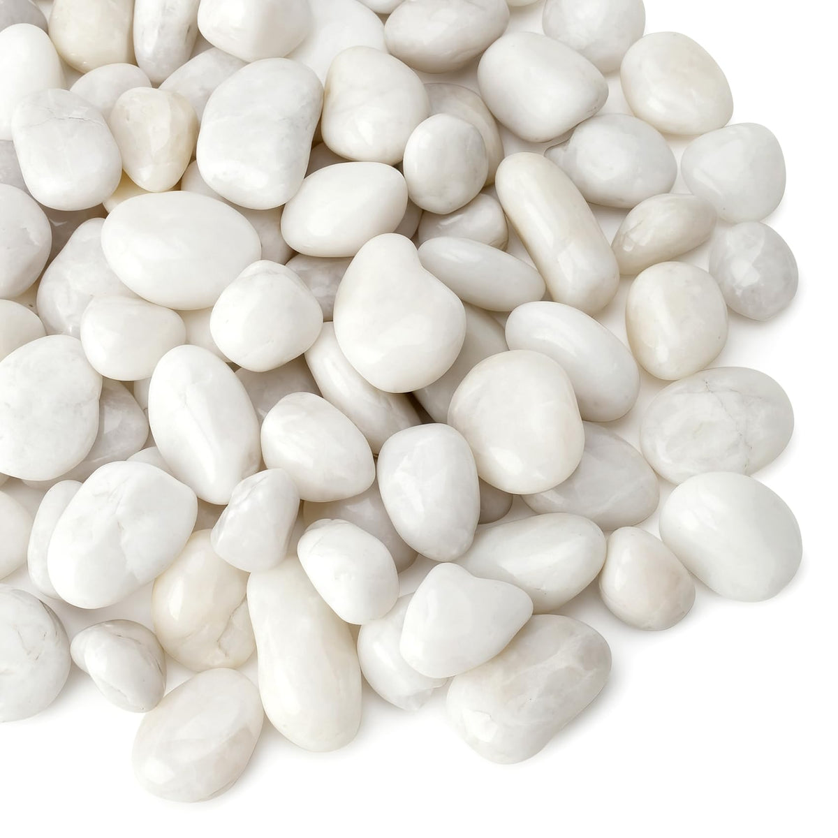 10 lbs White River Rocks 3 8 inch Natural Polished Pebbles - Mr. Fireglass Official Imagery - 1