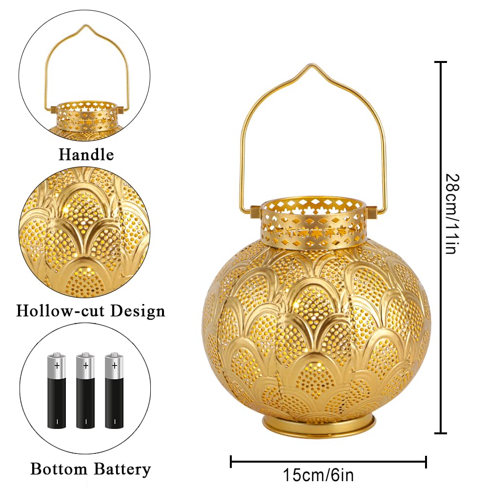 TRIROCKS Set of 2 Moroccan Style Metal Table Lamp 7 High - TRIROCKS Official Imagery - 3