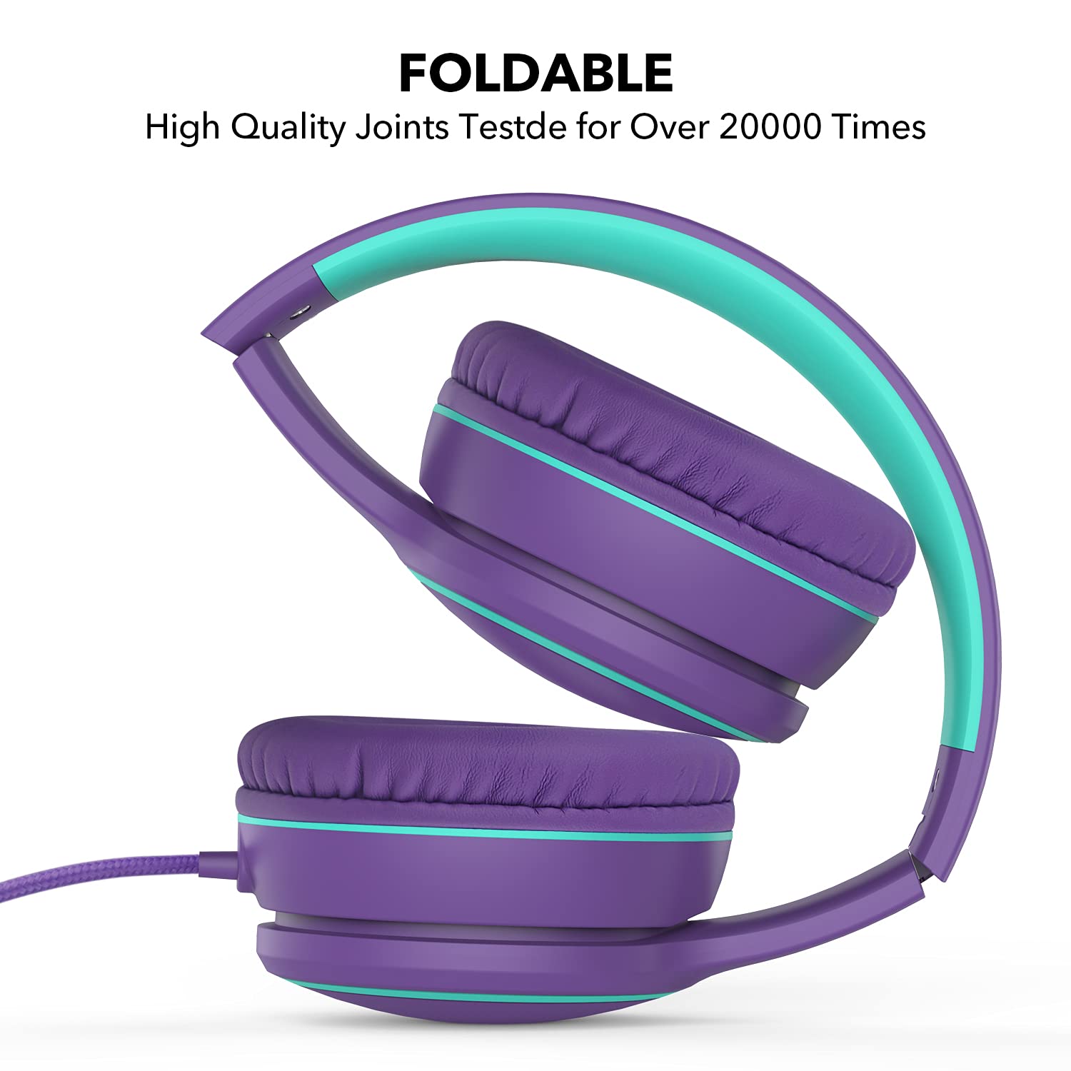 RORSOU R10 Over-Ear Headphones with Microphone, Lightweight Foldi - RORSOU Official Product View 3