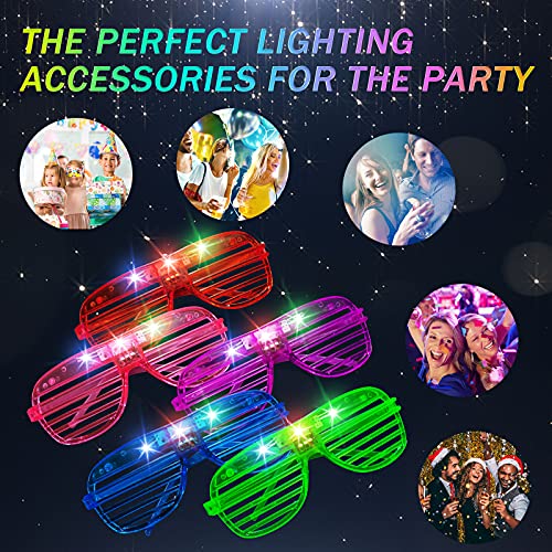 64Pack LED Glasses 5 Colors Light Up Glasses,Glow In The Dark - Product Imagery