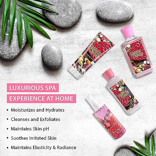 Cotton Candy Bath and Body Gift Set - 4-Piece Travel Kit with - Product Imagery