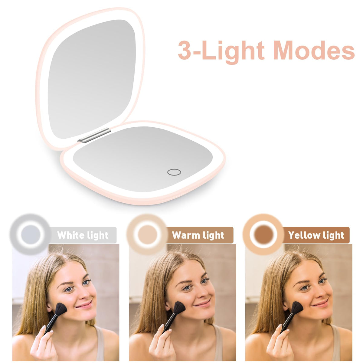 Compact Mirror Lighted Travel Makeup Mirror with 1X 10X - deweisn Official Imagery - 5