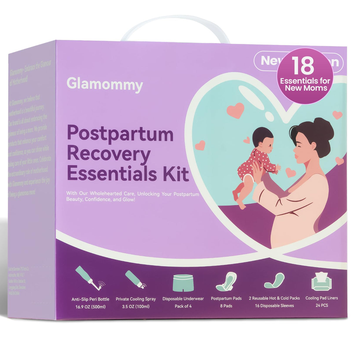 Postpartum Recovery Essentials Kit Labor Delivery Care for - Glamommy Official Imagery - 2