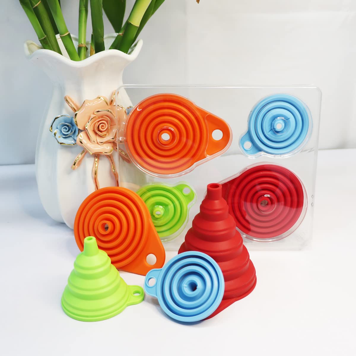KongNai Kitchen Funnel Set 4 Pack, Small and Large, Kitchen Gadge by KongNai - Angle View 5