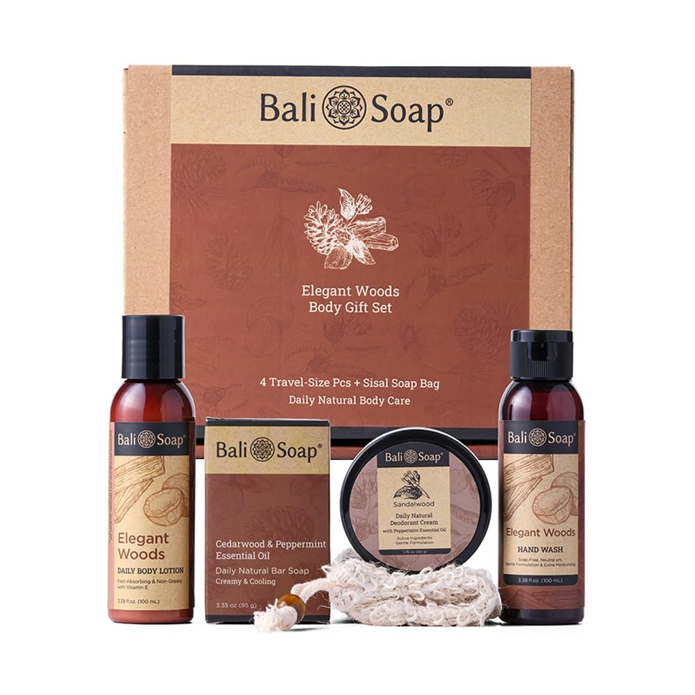 Bali Soap Elegant Woods Gift Set Travel Size 5 Piece - Bali Soap Official Imagery - 2