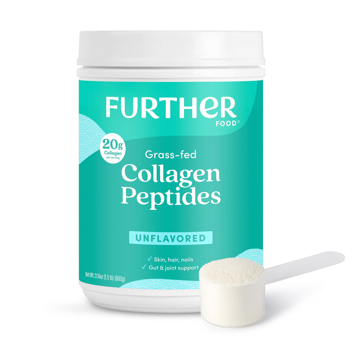 Further Food Unflavored Collagen Peptides Powder 100 Grass - Further Food Official Imagery - 1