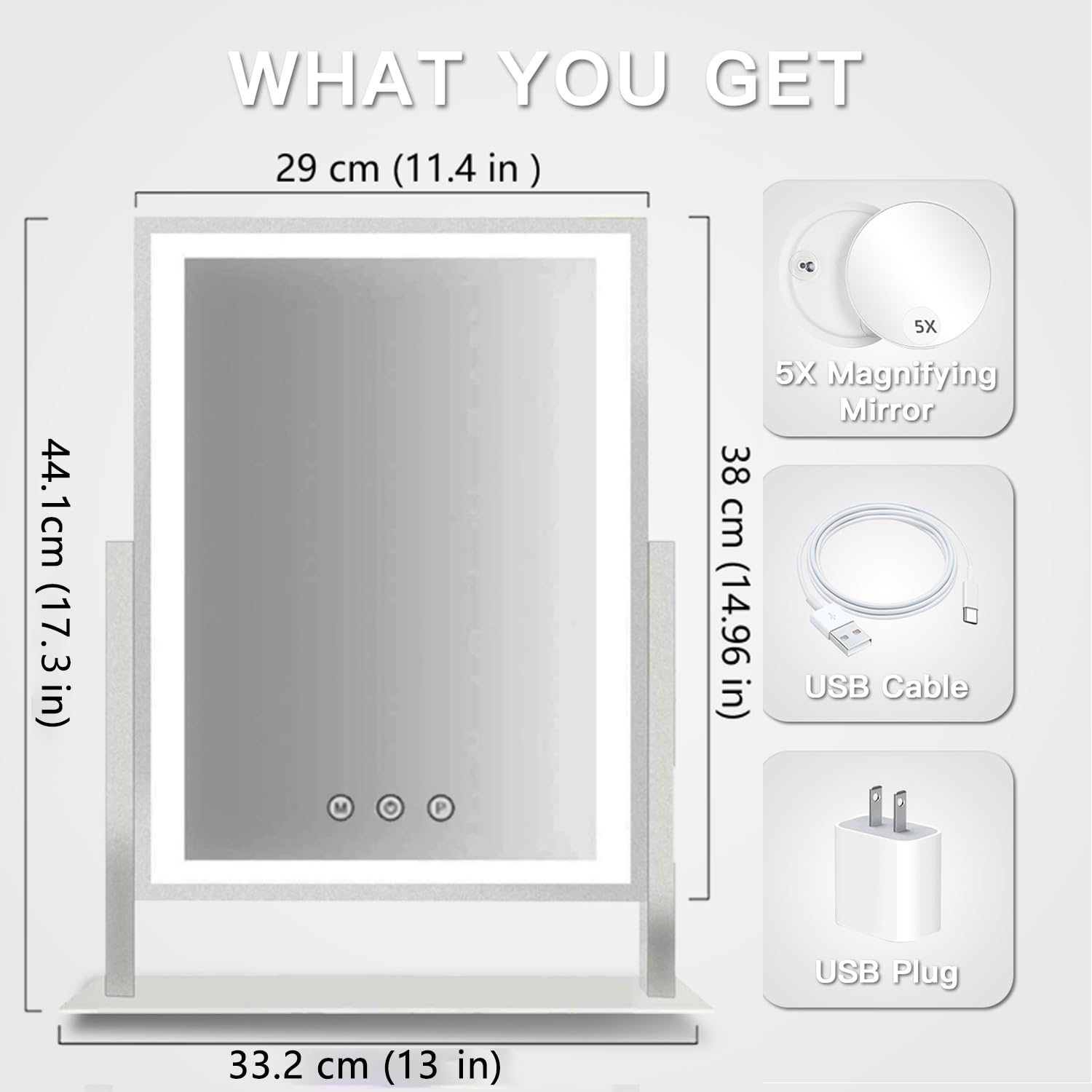 HIEEY Lighted Makeup Mirror, 17.3" x 13" Hollywood Vanity Mirror - HIEEY Official Product View 2