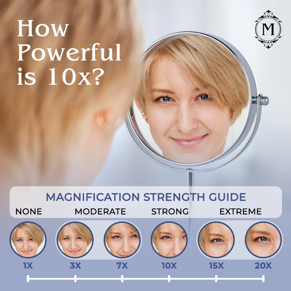 Double Sided 10X 1X Magnifying Mirror 7 x 14 - MIRRORVANA Official Imagery - 8