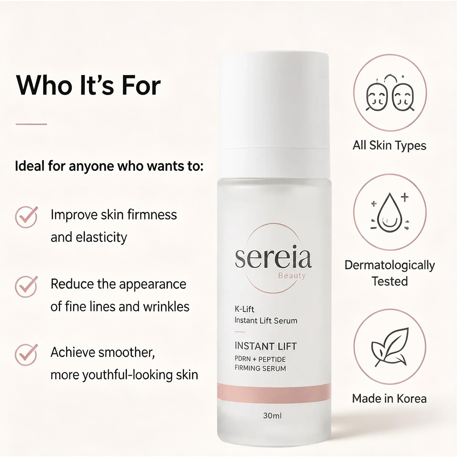 Sereia K-Lift Instant Lift Serum, Instant Face Lift Serum, Pdrn - Sereia Beauty