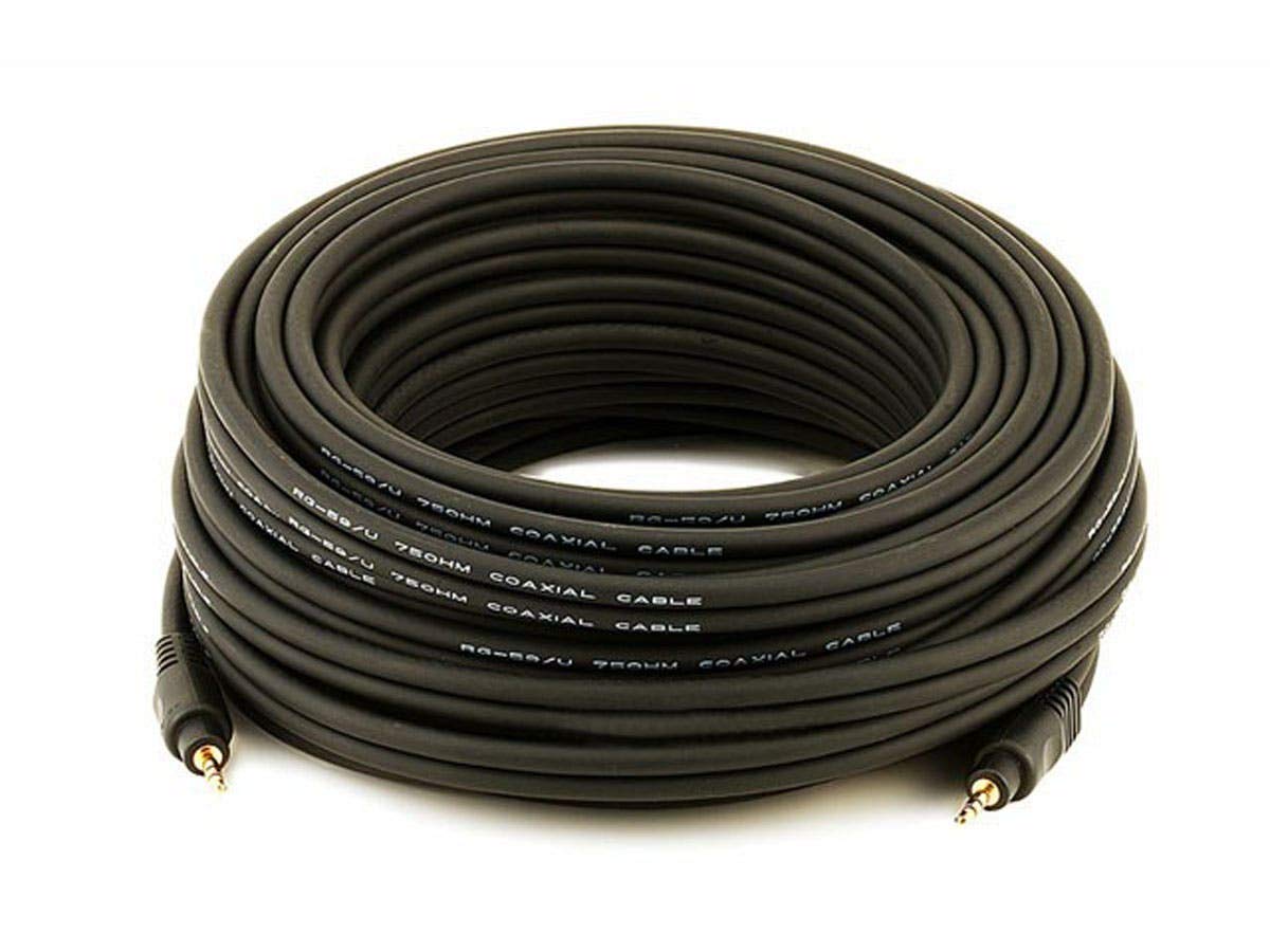 Monoprice Audio Cable - 6 Feet - Black | Premium 3.5mm Stereo Mal by Monoprice - Angle View 8