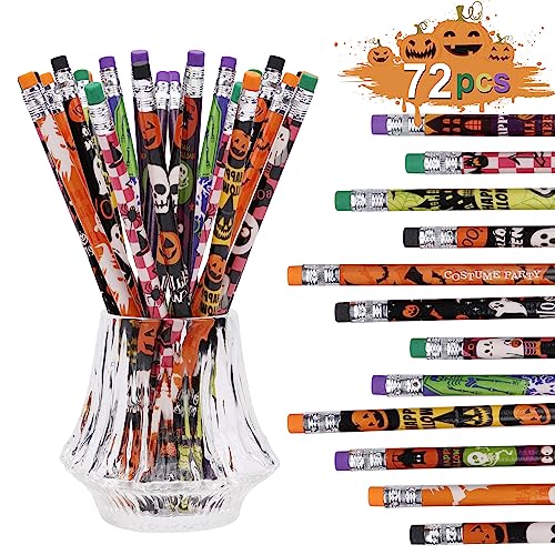 xutengy 72Pcs Halloween Pencils Stationery Party Favors Set， - Product Imagery