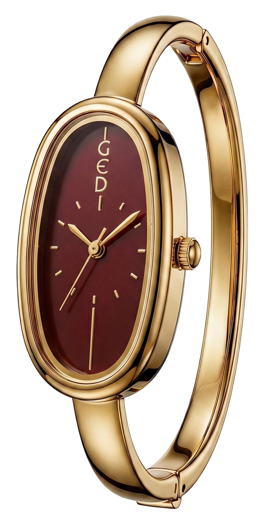 Gosasa Gold Oval Bangle Watch for Women Dainty Cuff Quartz - Gosasa Official Imagery - 6