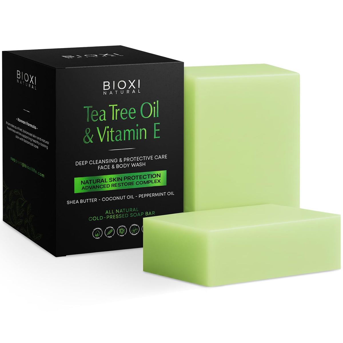Tea Tree Oil Vitamin E Soap Bar - BIOXI Official Imagery - 2