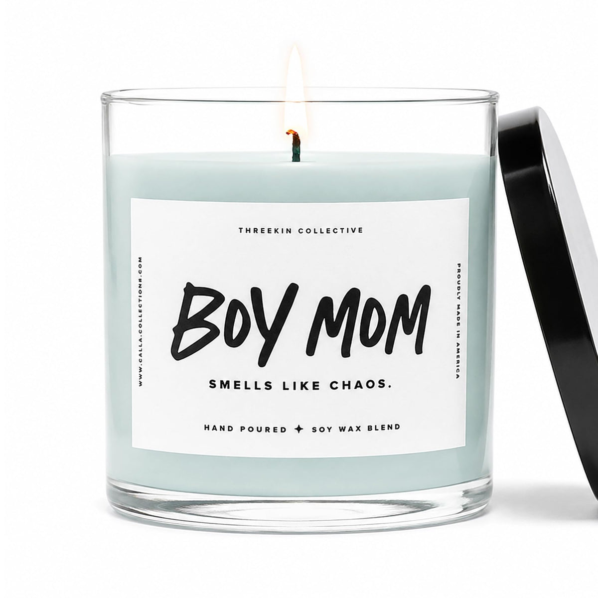 ThreeKin Scented Candles for Boy Mom Natural Soy Wax Candles - ThreeKin Collective Official Imagery - 4
