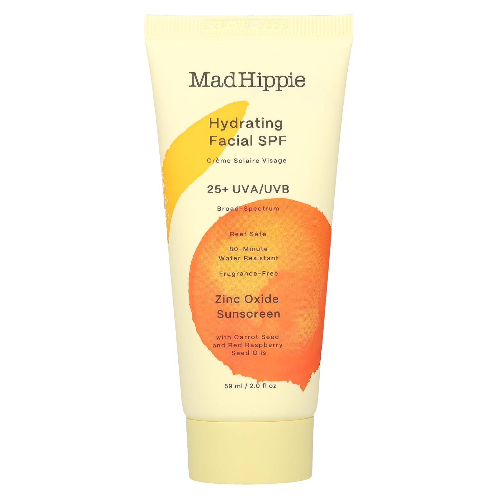 Mad Hippie Hydrating Facial SPF 25+, Zinc Oxide Sunscreen, - Mad Hippie