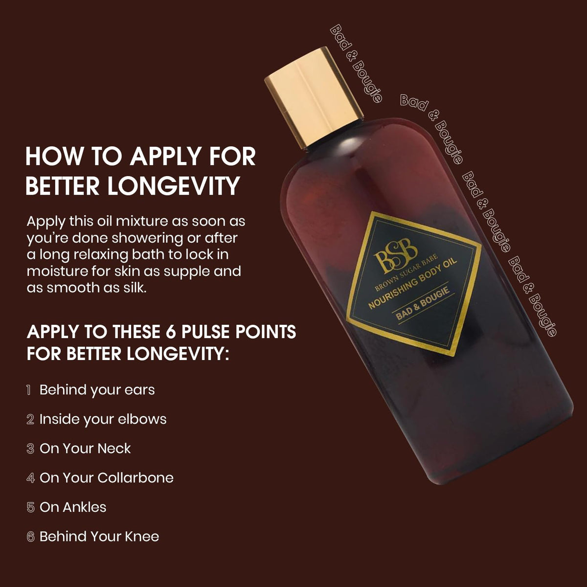 Bad and Bougie Body Oil Grape Seed and Sweet Almond - Brown Sugar Babe Official Imagery - 7