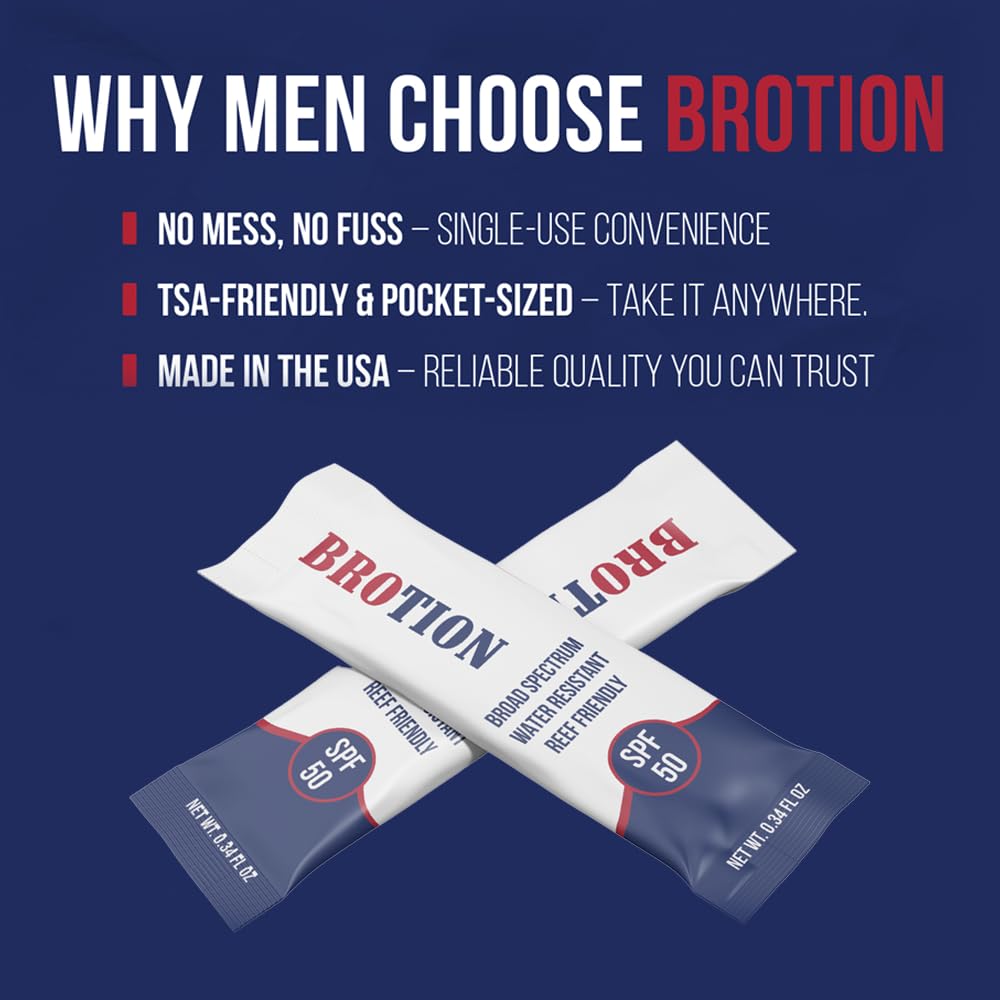 Broad Spectrum SPF 50 Travel Size Sunscreen Packets Water - BROTION Official Imagery - 4