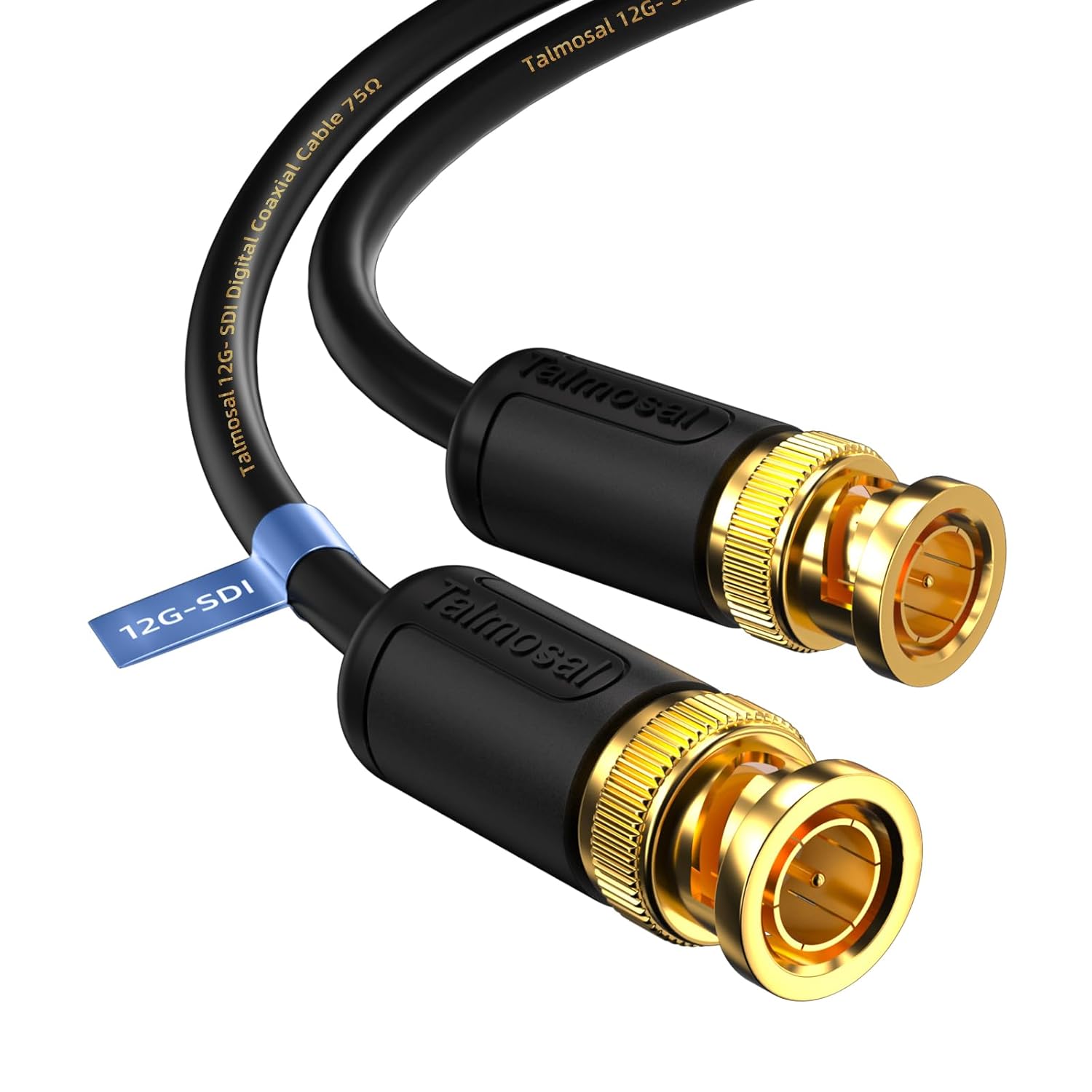 Talmosal 12G SDI Cable 50ft RG11 coax BNC cable supports 4K, 8K, HD-SDI, 3G-SDI, 6G-SDI, 12G-SDI signals