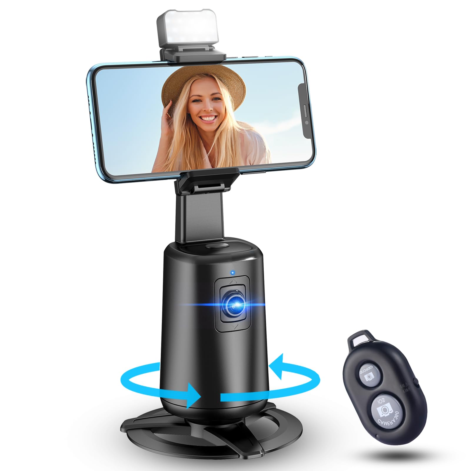 Auto Face Tracking Tripod 360° Rotating Cell Phone Photo and - Product Imagery