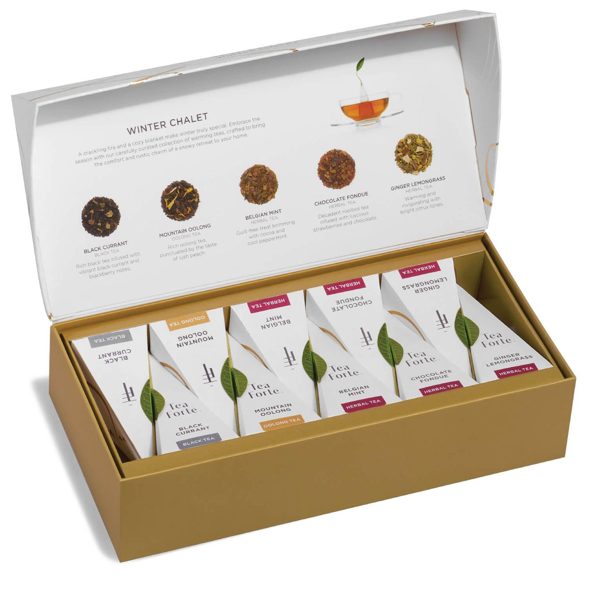 Tea Forte Tea Sampler 10 Pyramid Infuser Bags Premium Tea - Tea Forte Official Imagery - 4