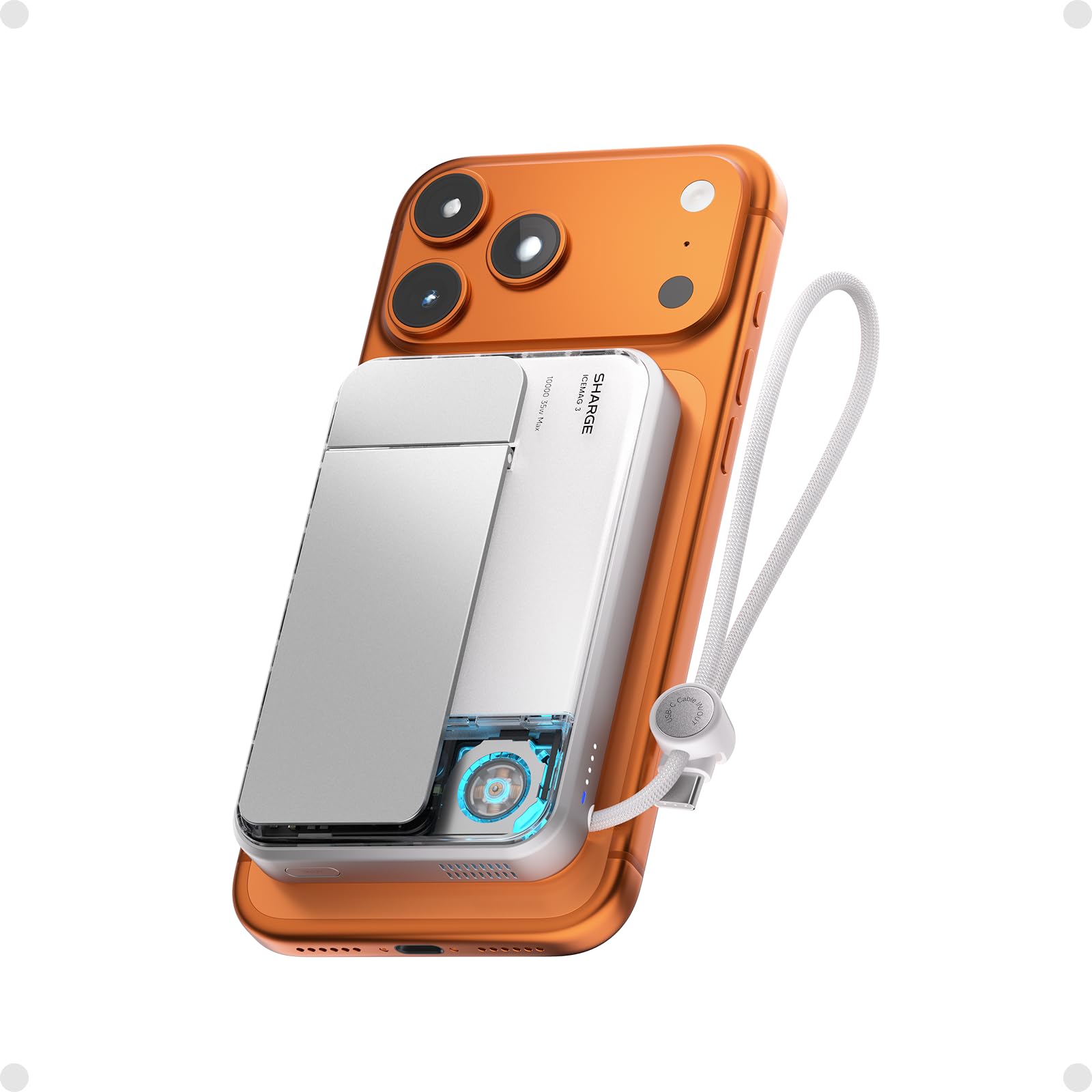 sharge for MagSafe Power Bank Qi2.2 25W 10000mAh Magnetic Portabl by sharge - Angle View 1