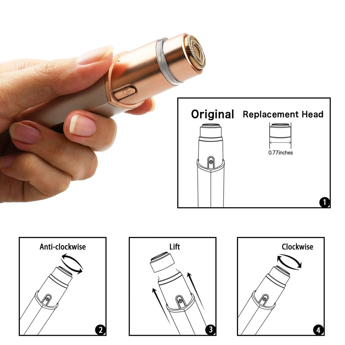 Gen 3 Replacement Heads Compatible with Flawless Facial - innobeaut Official Imagery - 6