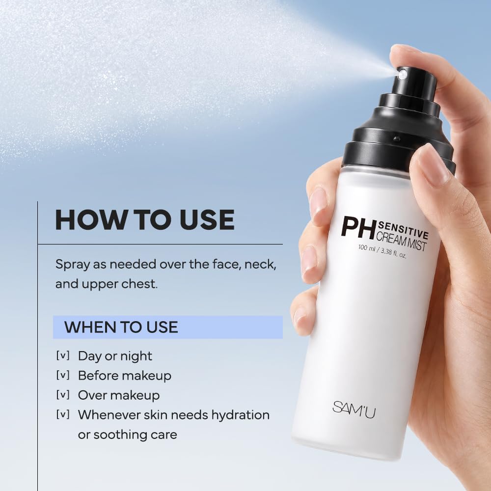 SAM'U PH Sensitive Cream Mist, Hydrating Soothing Face Mist, - SAM'U