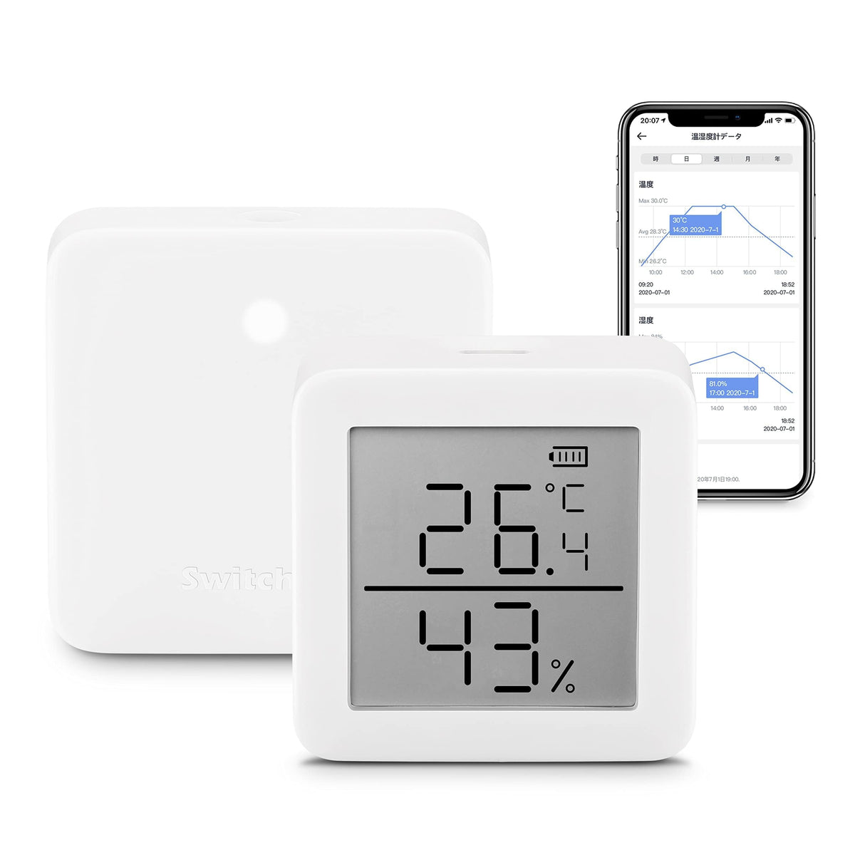 SwitchBot WiFi Hygrometer Thermometer with Hub Dewpoint VPD - SwitchBot Official Imagery - 2