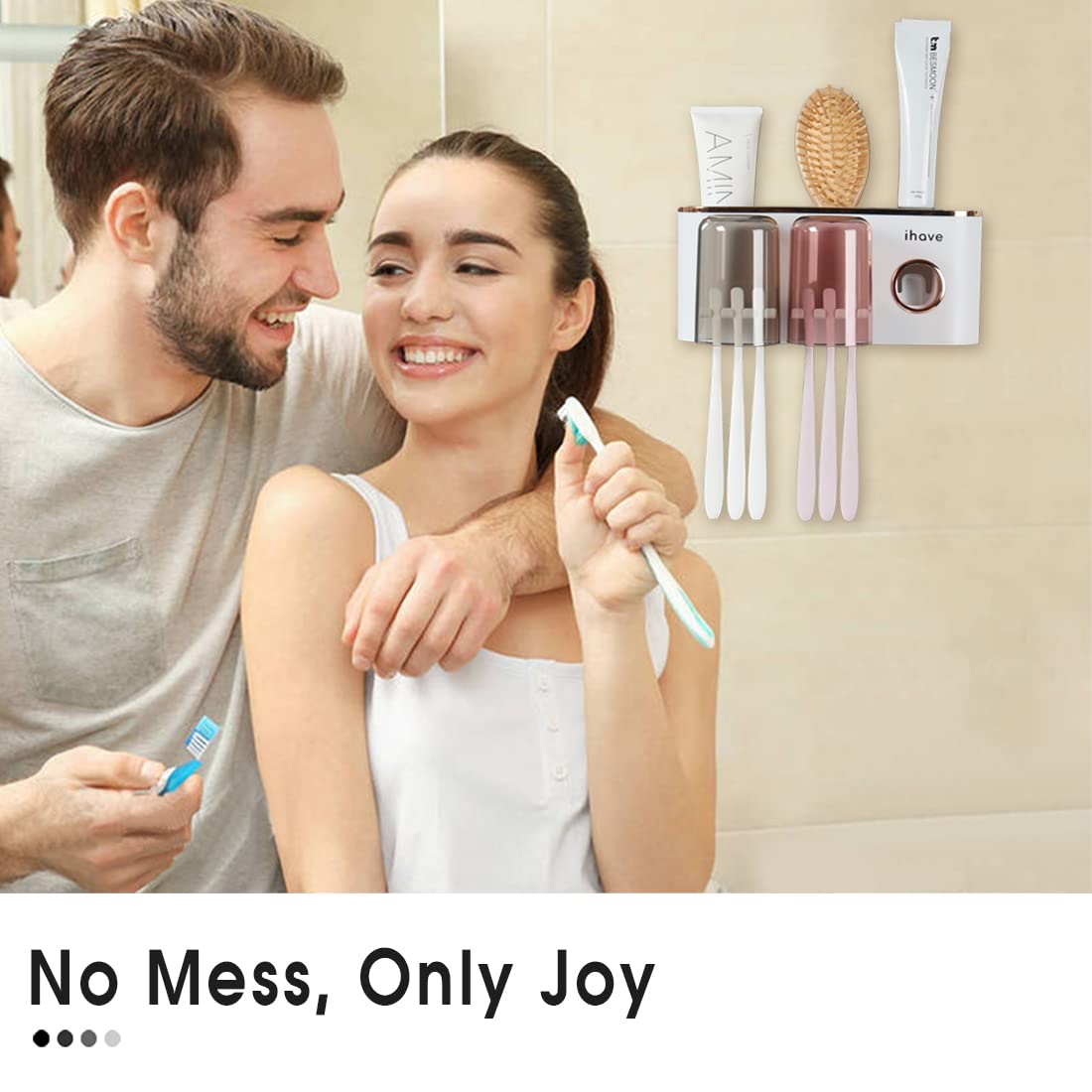 iHave Toothbrush Holders for Bathrooms Wall Mounted with Dispense - iHave Official Product View 6