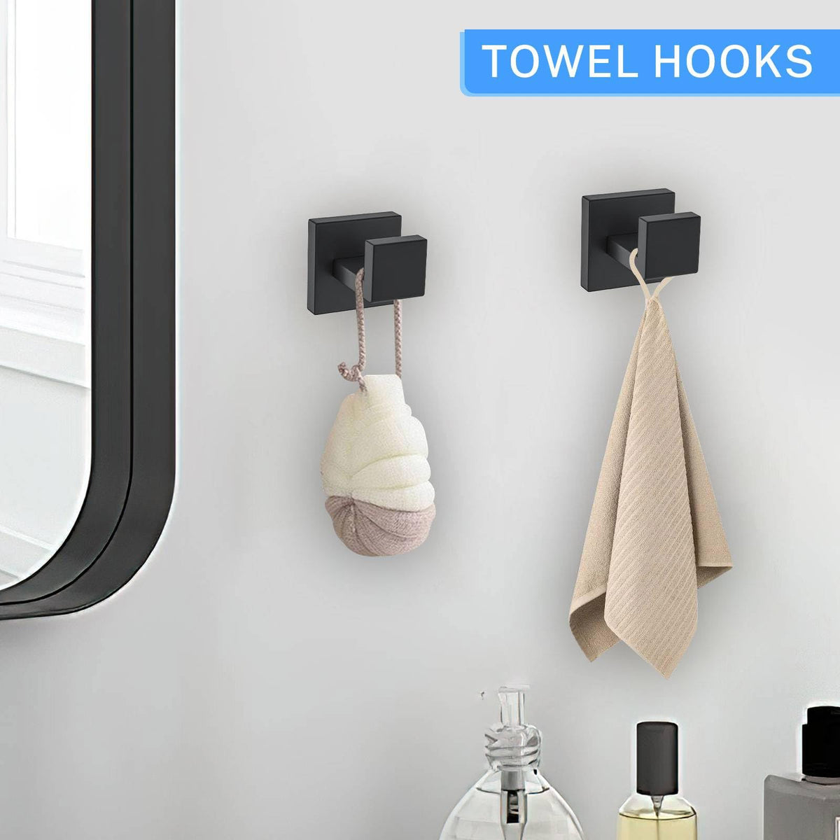 10 Piece Matte Black Bathroom Hardware Accessories Set Black - Woekme Official Imagery - 3