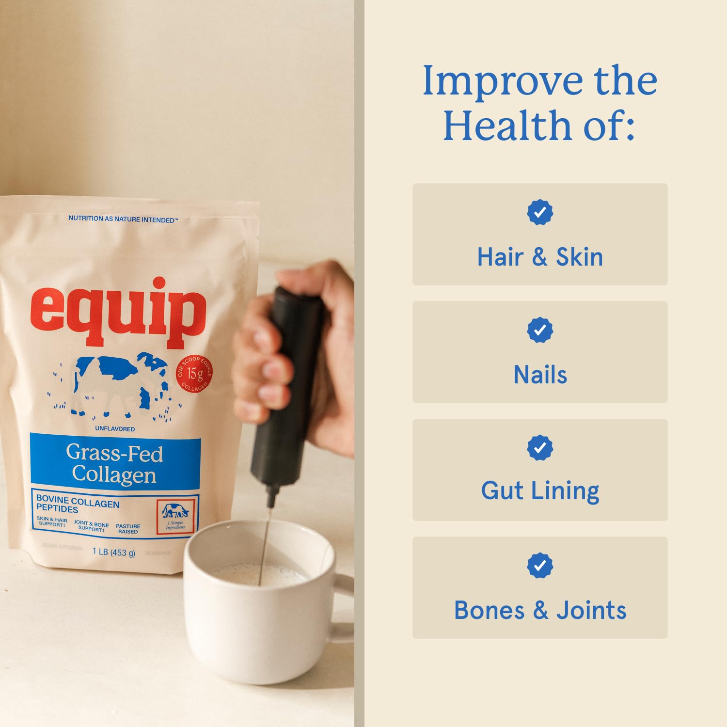 Equip Foods Grass Fed Collagen Powder - Equip Official Imagery - 4