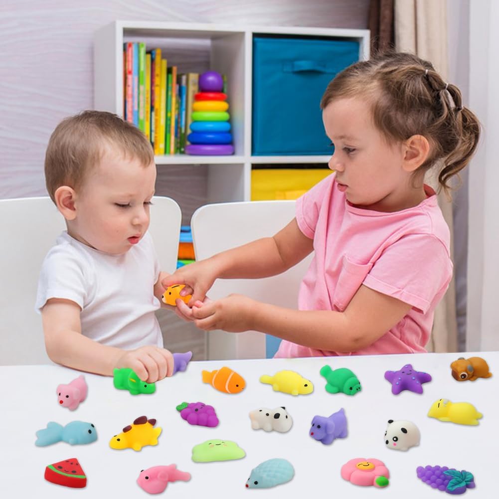 Set of 30 Mantyplay kawaii squishy toys, colorful soft stress-relief squishies for kids ages 4 to 12.
