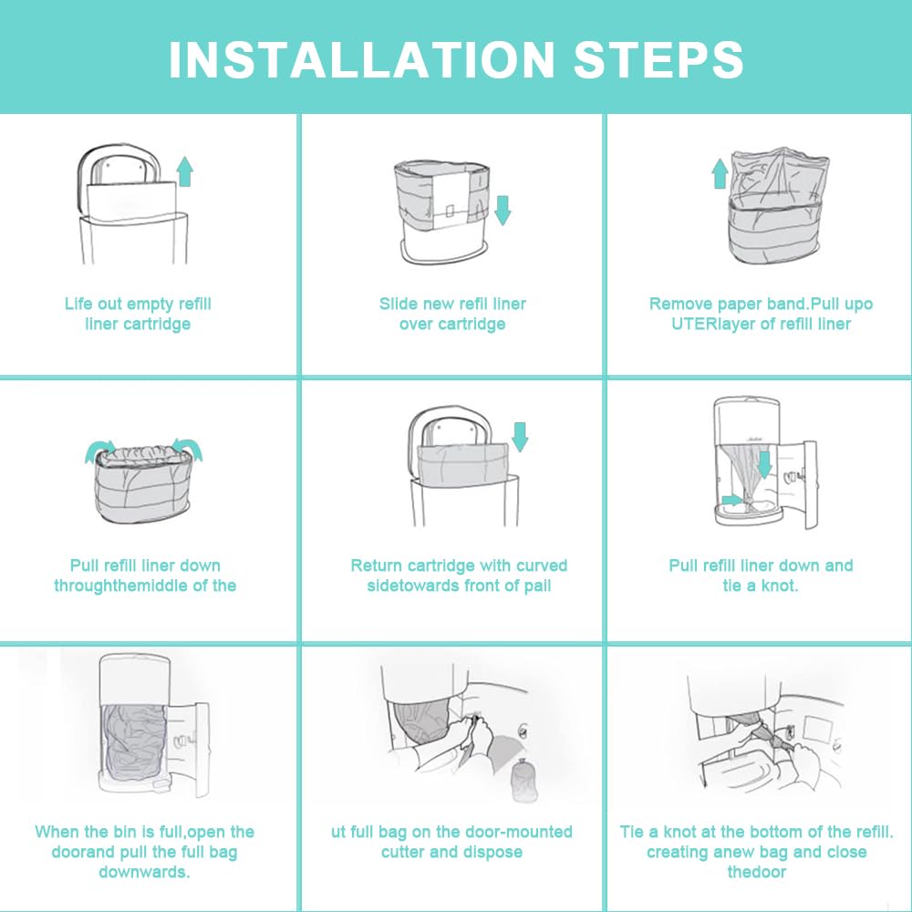 Diaper Disposal Liner Refills Compatible with Janibell Akord - FRTKYGY Official Imagery - 6